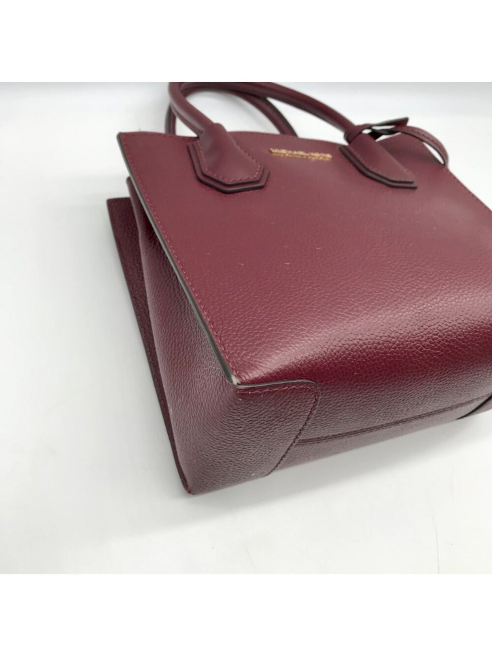 Michael Kors Burgundy Pebbled Leather Mercer Convertible Satchel - Picture 7 of 10